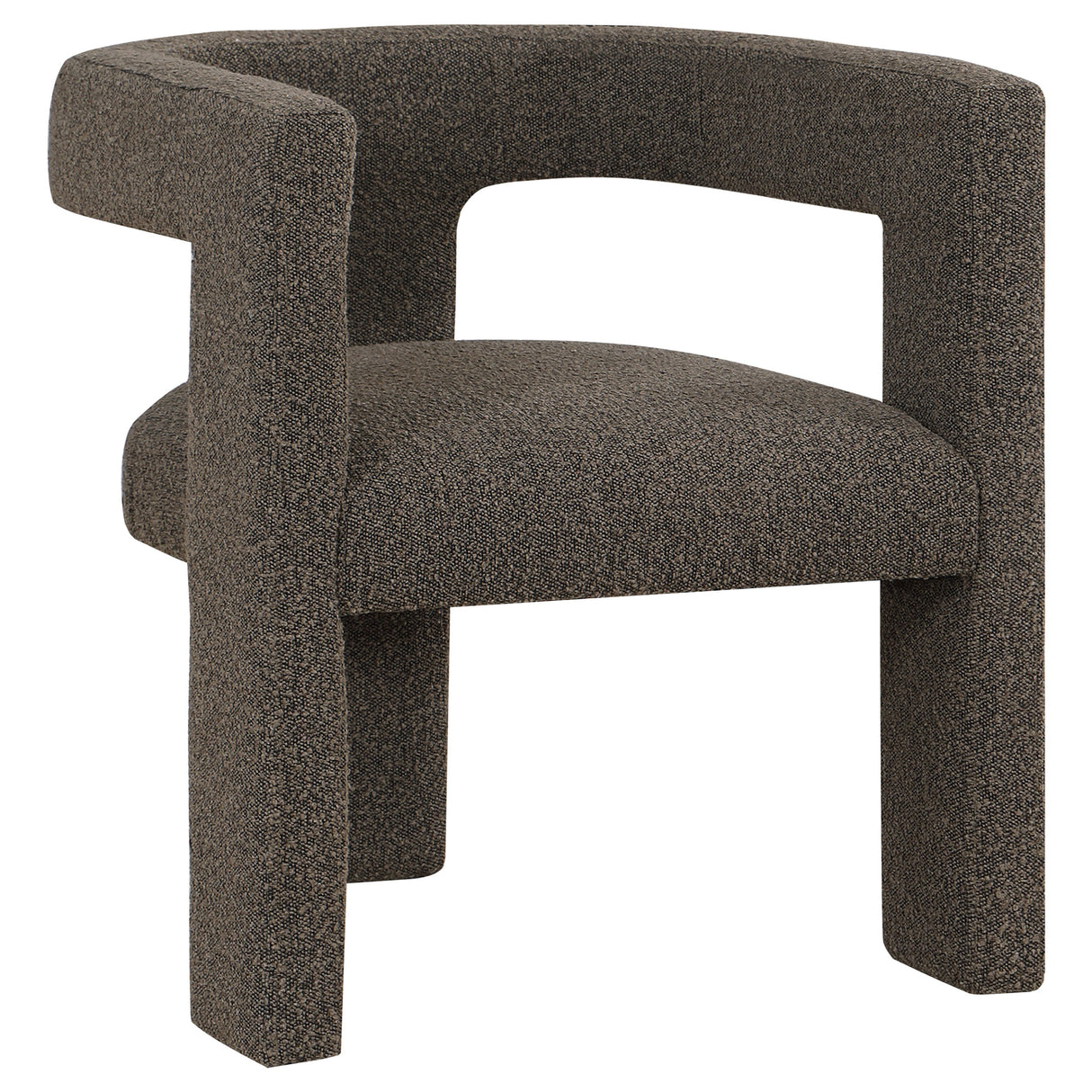 Furniture City Houma - Coaster - Petra Boucle Upholstered Accent Side Chair Chocolate Brown - 902880