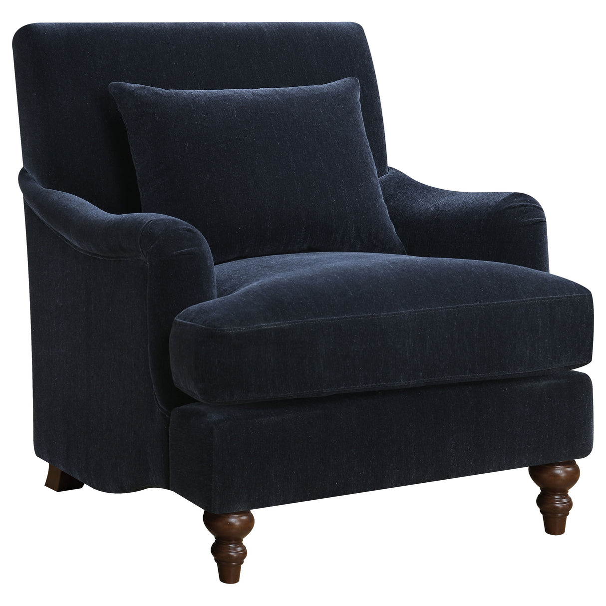 Furniture City Houma - Coaster - Frodo Upholstered English Arm Accent Chair Midnight Blue - 902899