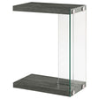 Furniture City Houma - Coaster - Colby Engineered Wood C-Shaped Side Table Weathered Grey - 902916
