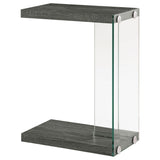 Furniture City Houma - Coaster - Colby Engineered Wood C-Shaped Side Table Weathered Grey - 902916