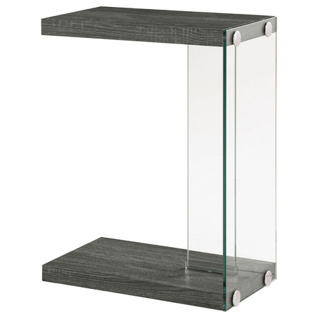 Furniture City Houma - Coaster - Colby Engineered Wood C-Shaped Side Table Weathered Grey - 902916