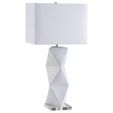Furniture City Houma - Coaster - Camie 32-inch Rectangular Shade Geometric Table Lamp White - 902937