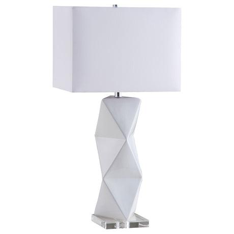 Furniture City Houma - Coaster - Camie 32-inch Rectangular Shade Geometric Table Lamp White - 902937