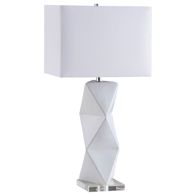 Furniture City Houma - Coaster - Camie 32-inch Rectangular Shade Geometric Table Lamp White - 902937