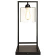 Furniture City Houma - Coaster - Shoto 20-inch Glass Shade Metal Bedside Table Lamp Black - 902964