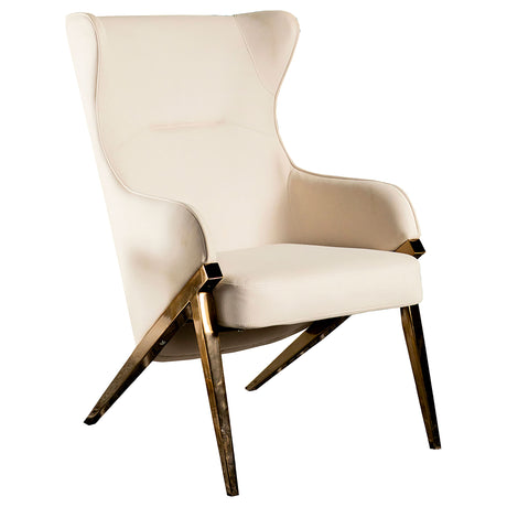 Furniture City Houma - Coaster - Walker Upholstered high Wingback Accent Chair Cream - 903052