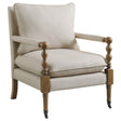 Furniture City Houma - Coaster - Dempsy Upholstered Accent Chair with Casters Beige - 903058