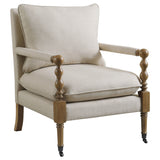 Furniture City Houma - Coaster - Dempsy Upholstered Accent Chair with Casters Beige - 903058