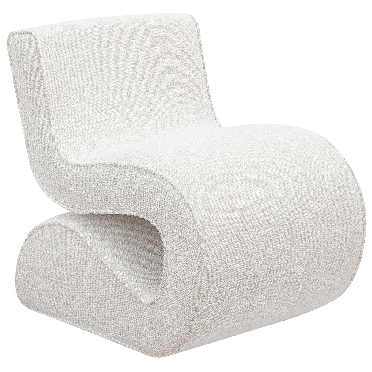 Furniture City Houma - Coaster - Ronea Boucle Upholstered Armless Curved Chair Cream - 903154