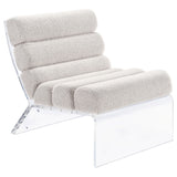 Furniture City Houma - Coaster - Serreta Boucle Upholstered Armless Acrylic Chair Ivory - 903161