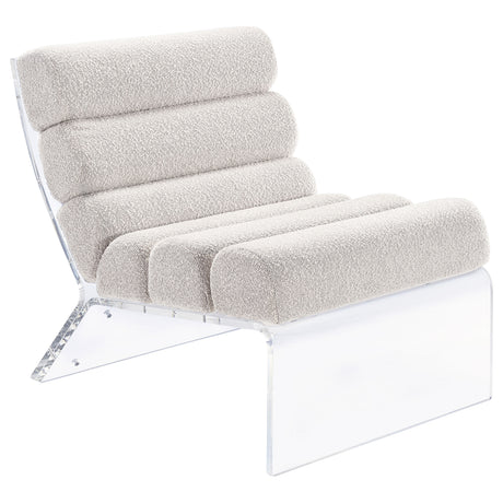 Furniture City Houma - Coaster - Serreta Boucle Upholstered Armless Acrylic Chair Ivory - 903161