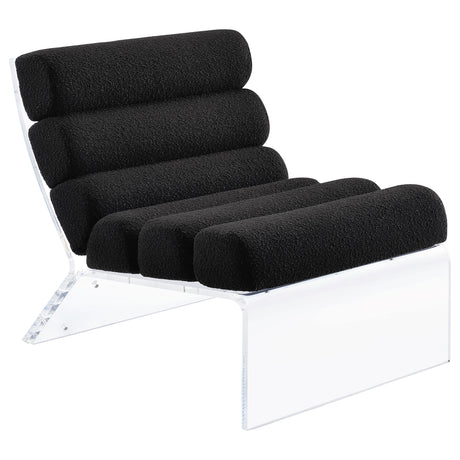 Furniture City Houma - Coaster - Serreta Boucle Upholstered Armless Acrylic Chair Black - 903162