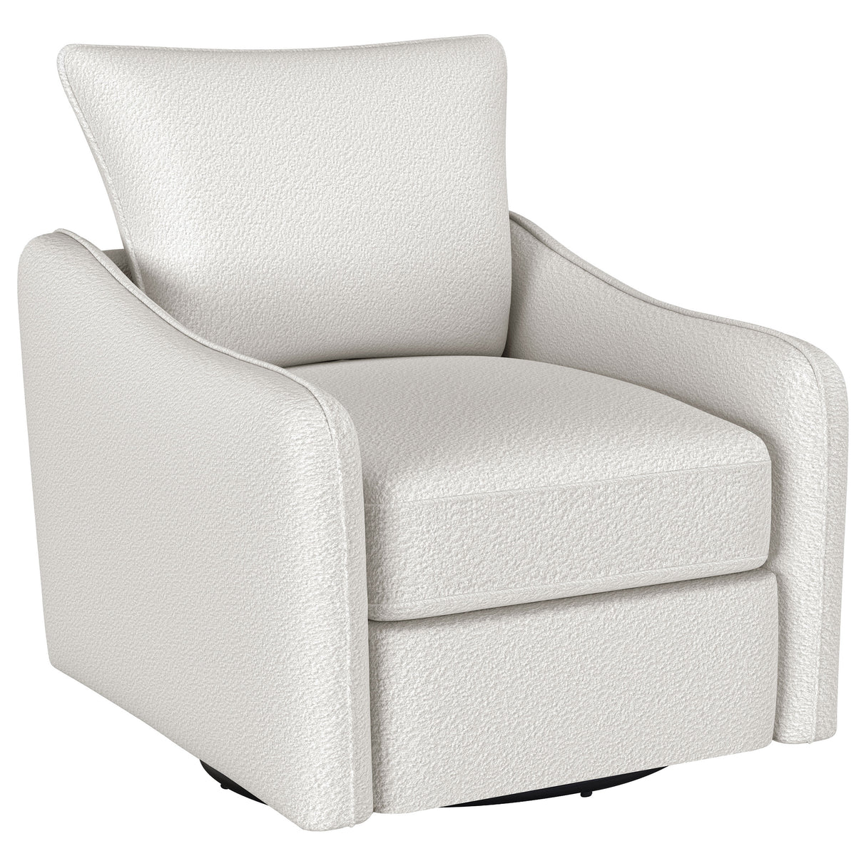 Furniture City Houma - Coaster - Madia Upholstered Sloped Arm Swivel Glider Chair Vanilla - 903391