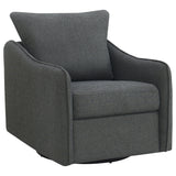 Furniture City Houma - Coaster - Madia Upholstered Sloped Arm Swivel Glider Chair Charcoal - 903393