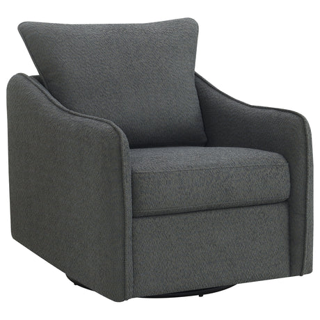 Furniture City Houma - Coaster - Madia Upholstered Sloped Arm Swivel Glider Chair Charcoal - 903393
