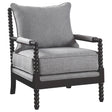 Furniture City Houma - Coaster - Blanchett Upholstered Bobbin Accent Chair Grey and Black - 903824