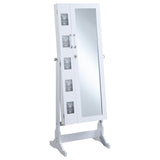 Furniture City Houma - Coaster - Doyle Cheval Mirror with Jewelry Storage White - 904031