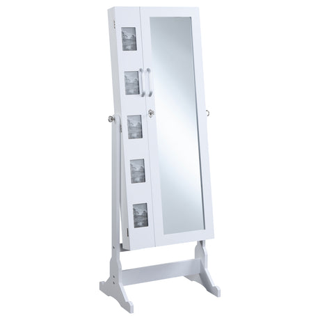 Furniture City Houma - Coaster - Doyle Cheval Mirror with Jewelry Storage White - 904031