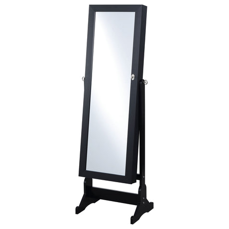 Furniture City Houma - Coaster - Tutuola Cheval Mirror with Jewelry Storage Black - 904039