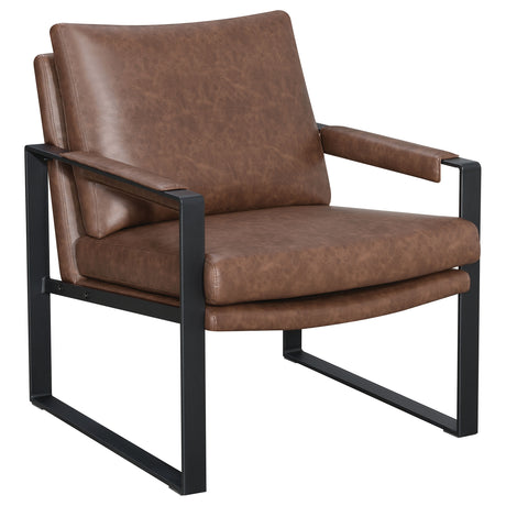 Furniture City Houma - Coaster - Rosalind Upholstered Track Arm Accent Chair Brown - 904112