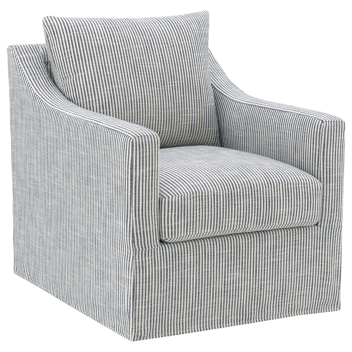Furniture City Houma - Coaster - Winter Upholstered Sloped Arm Accent Swivel Chair Grey - 904137
