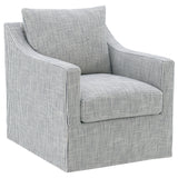 Furniture City Houma - Coaster - Winter Upholstered Sloped Arm Accent Swivel Chair Grey - 904137