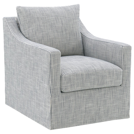 Furniture City Houma - Coaster - Winter Upholstered Sloped Arm Accent Swivel Chair Grey - 904137