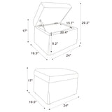 Winter Upholstered Hydraulic Lift Top Storage Ottoman Grey