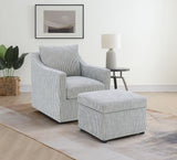 Winter Upholstered Hydraulic Lift Top Storage Ottoman Grey