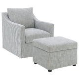 Winter Upholstered Hydraulic Lift Top Storage Ottoman Grey