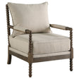 Furniture City Houma - Coaster - Blanchett Upholstered Bobbin Accent Chair Beige and Natural - 905362