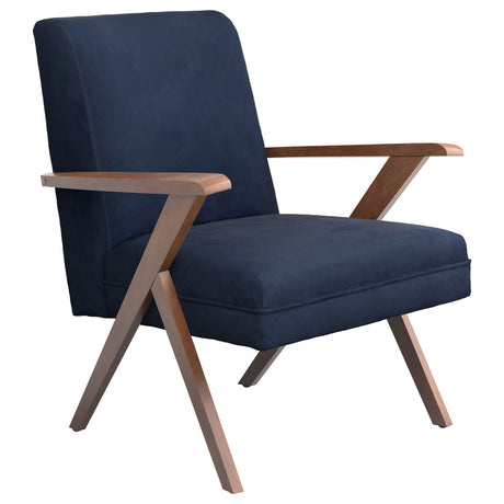 Furniture City Houma - Coaster - Cheryl Upholstered Wood Arm Accent Chair Dark Blue - 905415