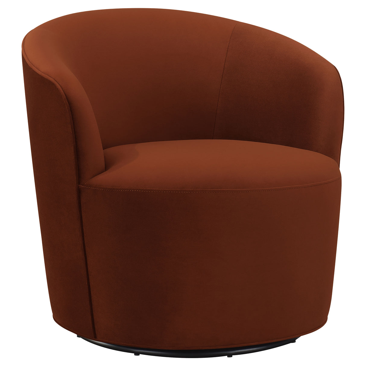 Furniture City Houma - Coaster - Joyce Upholstered Barrel Back Swivel Chair Burnt Orange - 905631