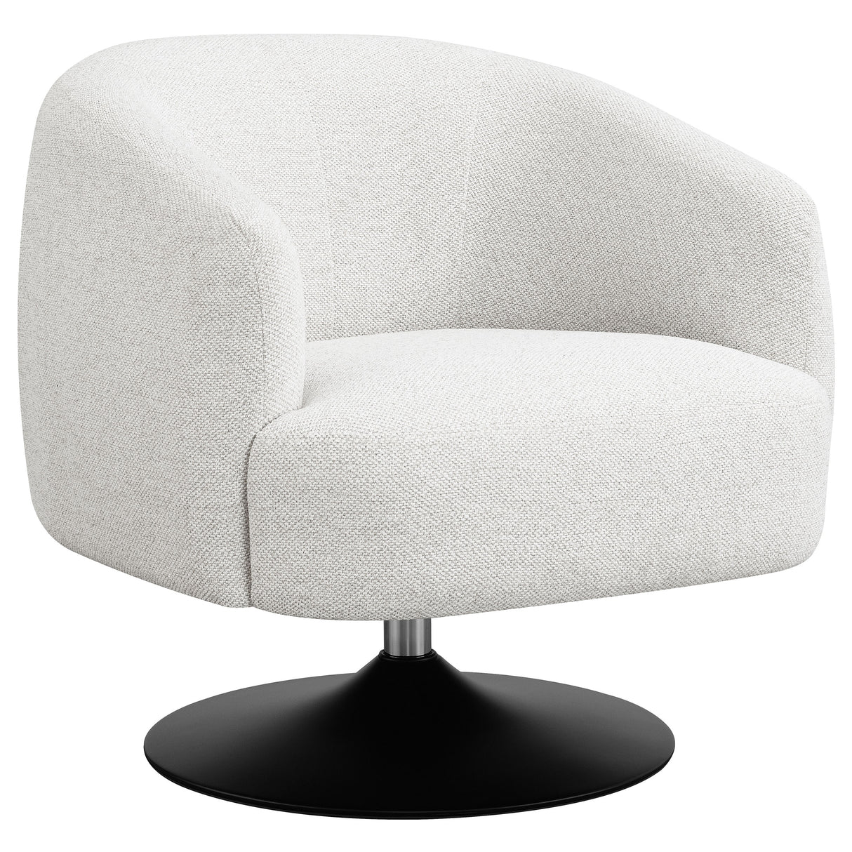 Furniture City Houma - Coaster - Dave Upholstered Barrel Back Swivel Club Chair Beige - 905739