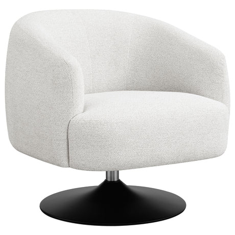 Furniture City Houma - Coaster - Dave Upholstered Barrel Back Swivel Club Chair Beige - 905739