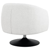 Dave Upholstered Barrel Back Swivel Club Chair Beige