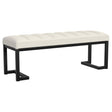 Furniture City Houma - Coaster - Mesa Boucle Upholstered Tufted Accent Bench Vanilla - 907514
