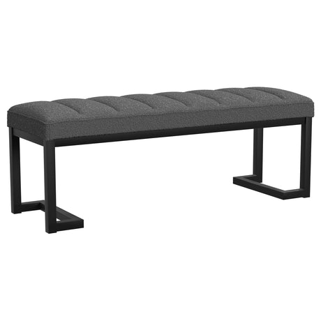 Furniture City Houma - Coaster - Mesa Boucle Upholstered Tufted Accent Bench Charcoal - 907516