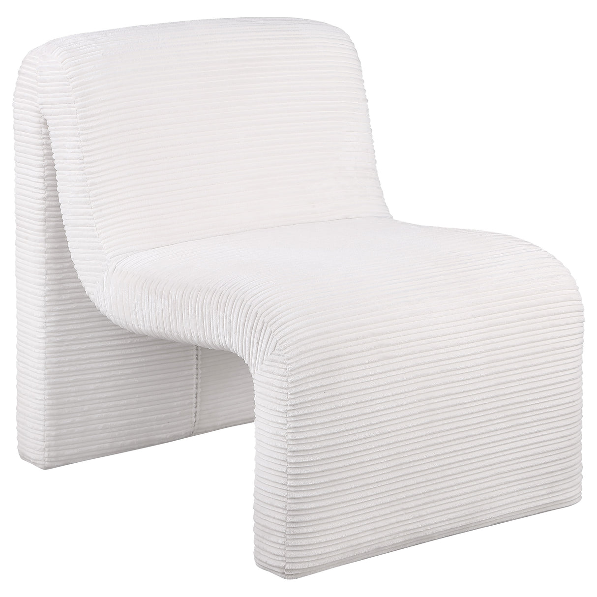 Furniture City Houma - Coaster - Drayton Upholstered Curved Armless Accent Chair Ivory - 907525
