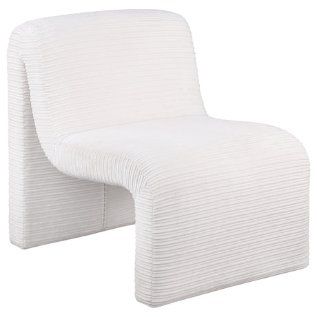 Furniture City Houma - Coaster - Drayton Upholstered Curved Armless Accent Chair Ivory - 907525