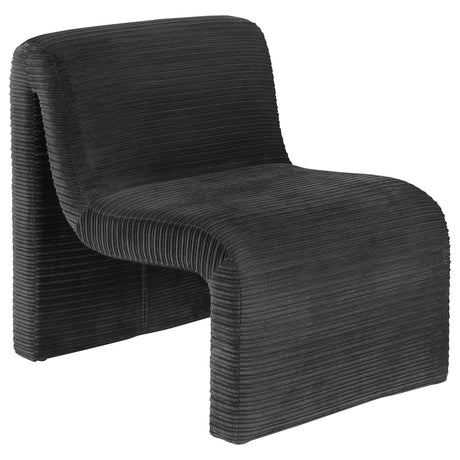 Furniture City Houma - Coaster - Drayton Upholstered Curved Armless Accent Chair Black - 907526