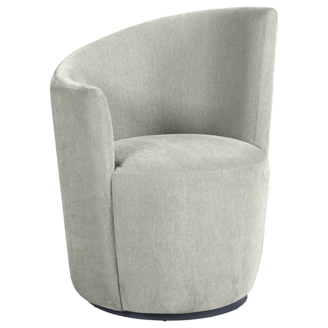Furniture City Houma - Coaster - Nueva Upholstered Swivel Chair Curved Backrest Dove Grey - 907527