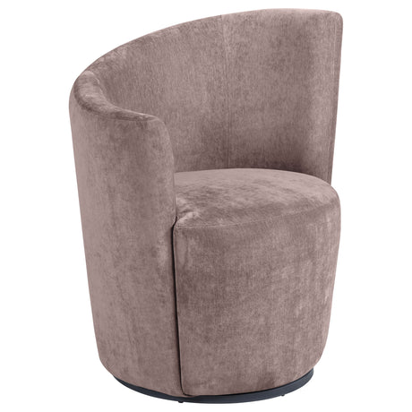 Furniture City Houma - Coaster - Nueva Upholstered Swivel Chair Curved Backrest Blush - 907528