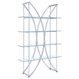 Furniture City Houma - Coaster - Larson 73-inch 4-shelf Glass Bookshelf Chrome - 910050