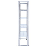 Larson 73-inch 4-shelf Glass Bookshelf Chrome