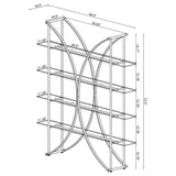 Larson 73-inch 4-shelf Glass Bookshelf Chrome