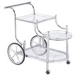 Furniture City Houma - Coaster - Sarandon 3-tier Glass Shelf Metal Bar Cart Chrome - 910076