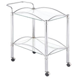 Furniture City Houma - Coaster - Shadix 2-tier Rectangular Glass Shelf Metal Bar Cart Chrome - 910077