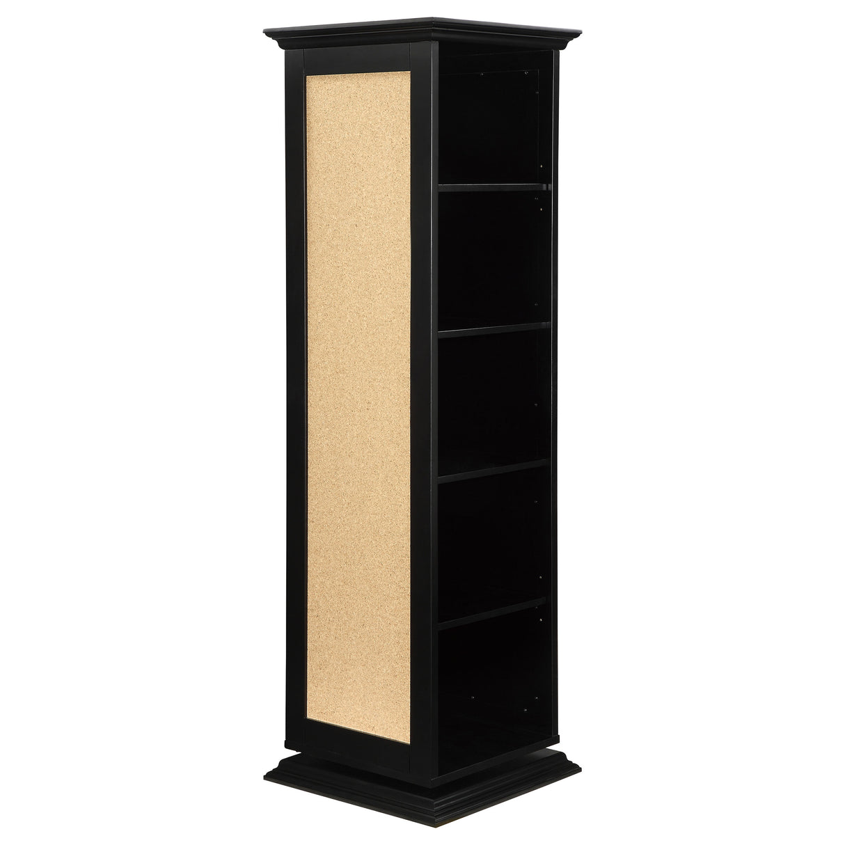Furniture City Houma - Coaster - Robinsons Swivel Accent Cabinet with Cork Board Black - 910083