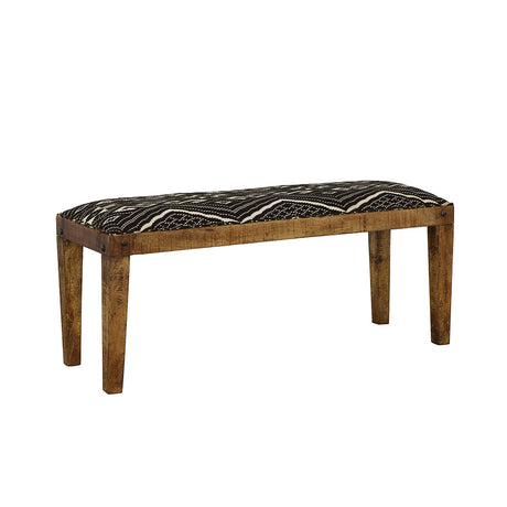 Furniture City Houma - Coaster - Lamont Fabric Upholstered Accent Bench Black and Natural - 910177